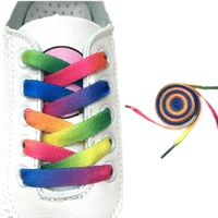 2 pair colorful laces rainbow gradient print flat canvas shoe lace shoes casual chromatic colour shoelaces 80cm100cm120cm
