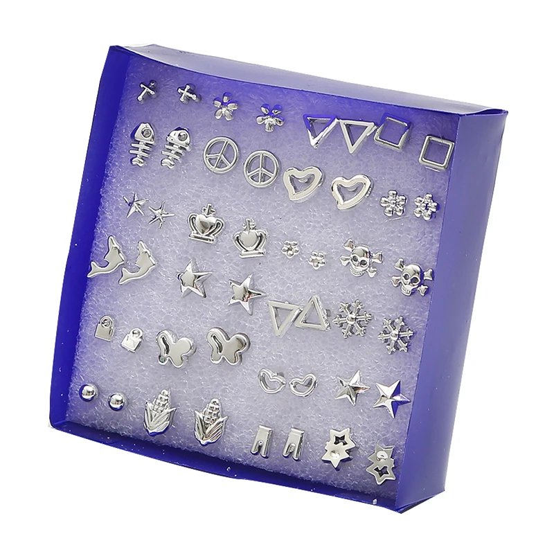 2020 Новая мода 24 пар/уп. оптовая продажа унисекс в смешанном стиле серьги гвоздики