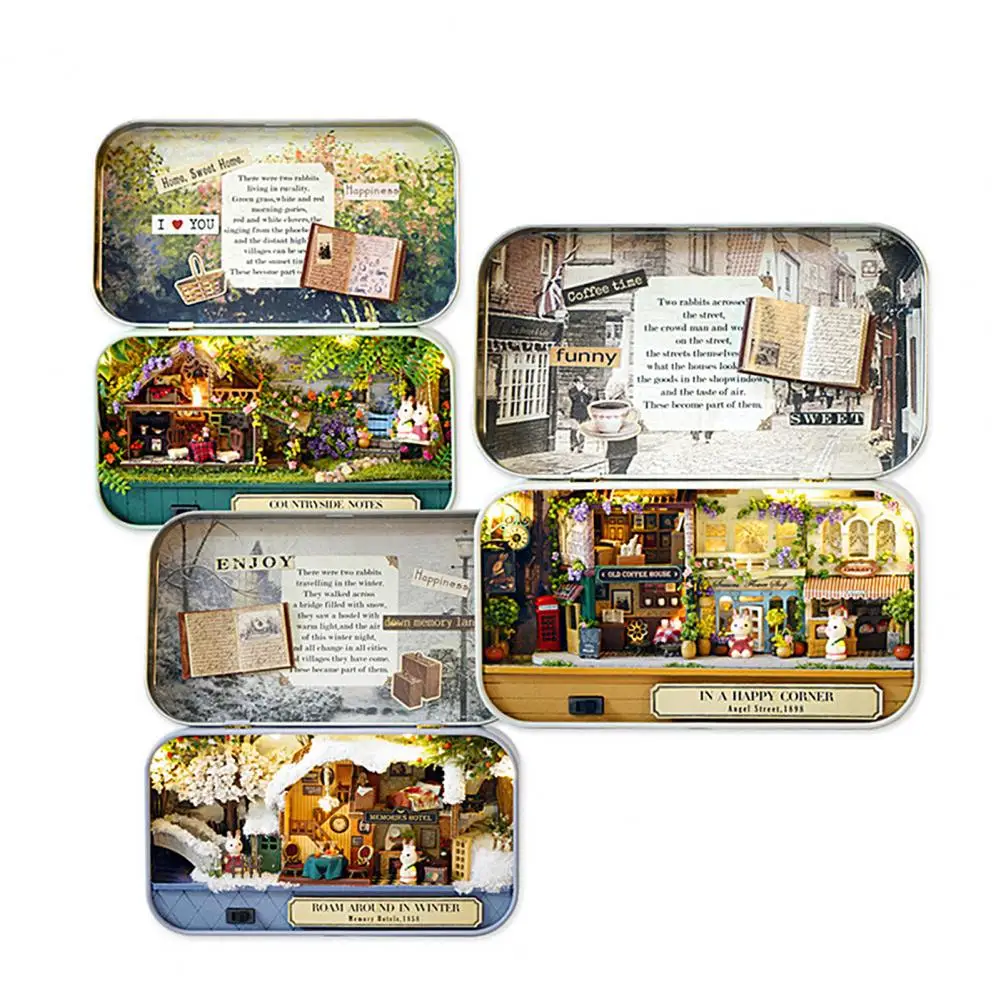 

Doll House Furniture Box Wooden DIY Handmade Model Miniature Landscape Decor Toy Kids Educational Toys for Children Gifts