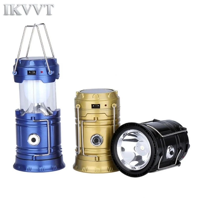 

Solar Powered Collapsible Portable Lantern Rechargeable Hand Tent Lamp Camping Flashlight Outdoor Lighting+charging