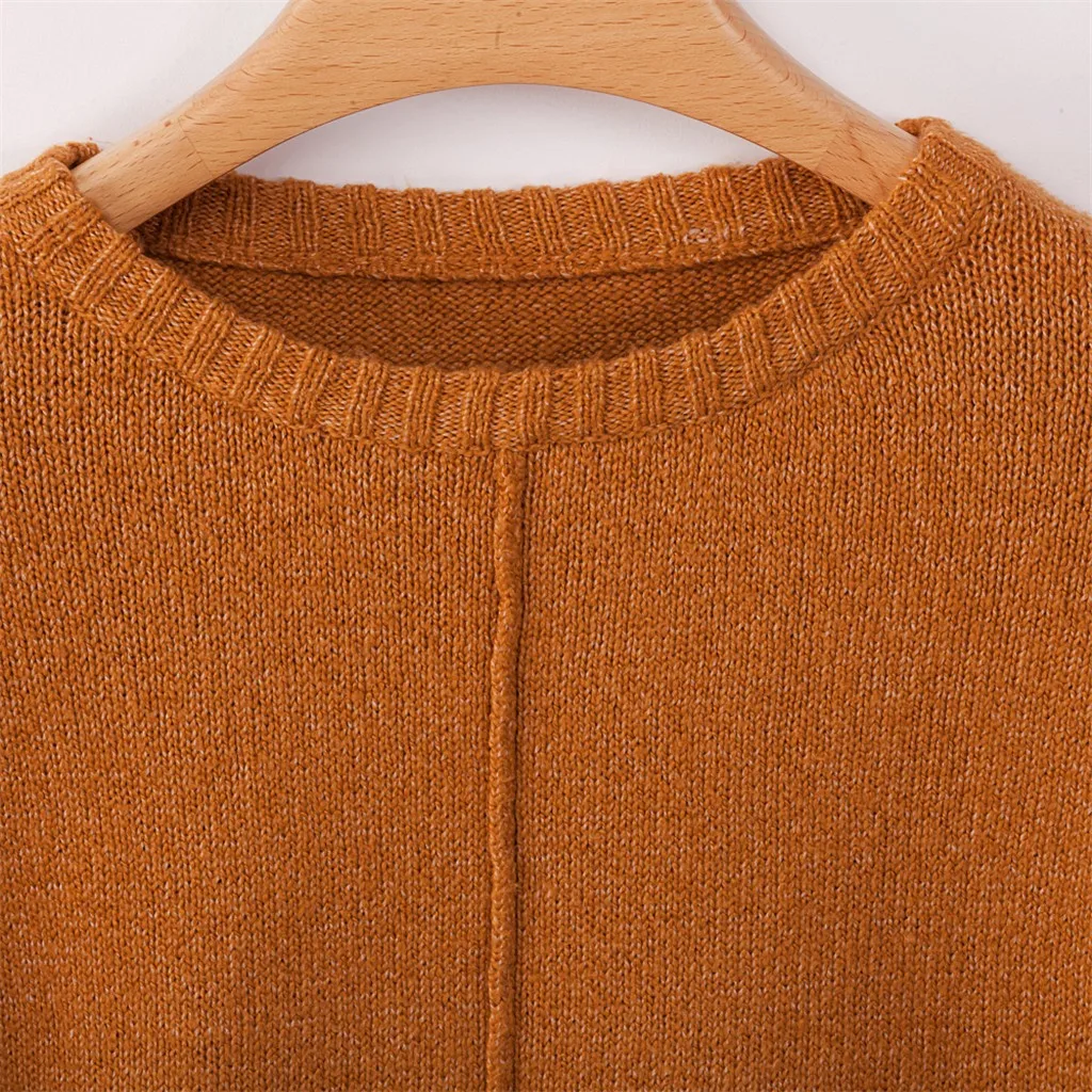 SAGACE Trend повседневные однотонные вязаные пуловеры свитер для женщин блузка с