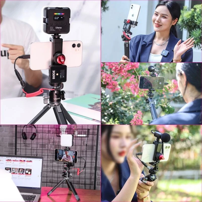 ulanzi st 27 metal vertical shooting phone mount holder clip with cold shoe for rode wireless go microphone video light vlog free global shipping