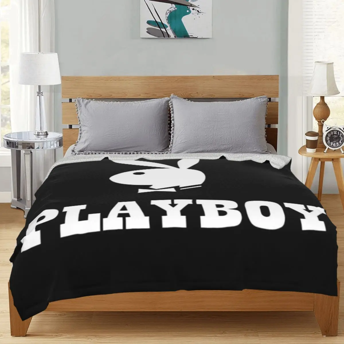 

Playboy Bunny Weiﾋ Decke Super Weiche Druck Familie Auto und Sofa Bett wirft Sommer Bﾨro QuiltsWinter sheets shawl