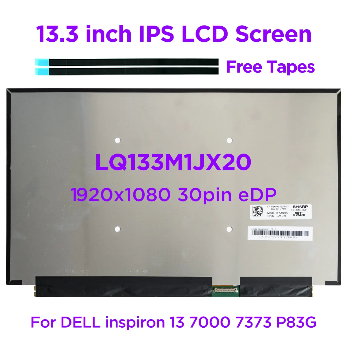 ЖК-экран для ноутбука IPS 13 3 дюйма LQ133M1JX20 DELL Inspiron 7000 7373 P83G светодиодный матричный