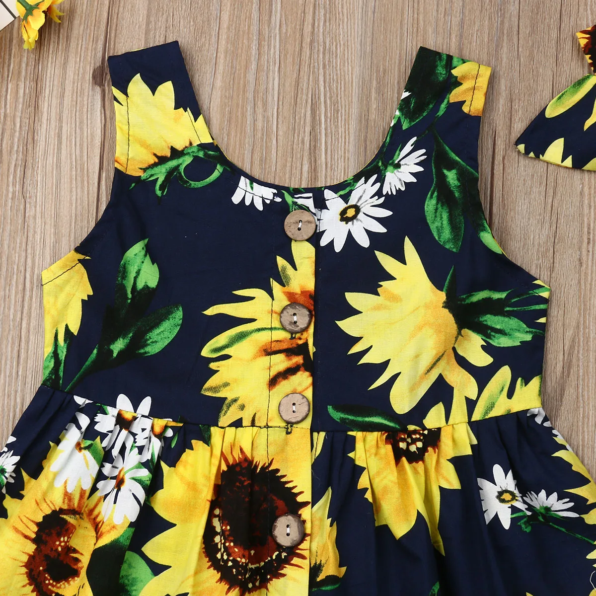 Милый сладкий подсолнечника Платье для маленьких девочек платье принцессы