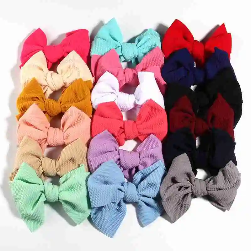 Mix Colors 50 шт., 13 см, 5,1 дюйма, большие, для новорожденных, Seersucker, вафельные банты для волос, для повязки на голову, для волос, бутик, заколки для волос, заколки для волос, аксессуары для головных уборов - Цвет: Mix Colors