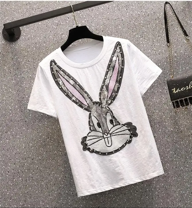 Женский комплект из 2 предметов свободная хлопковая Футболка с блестками и