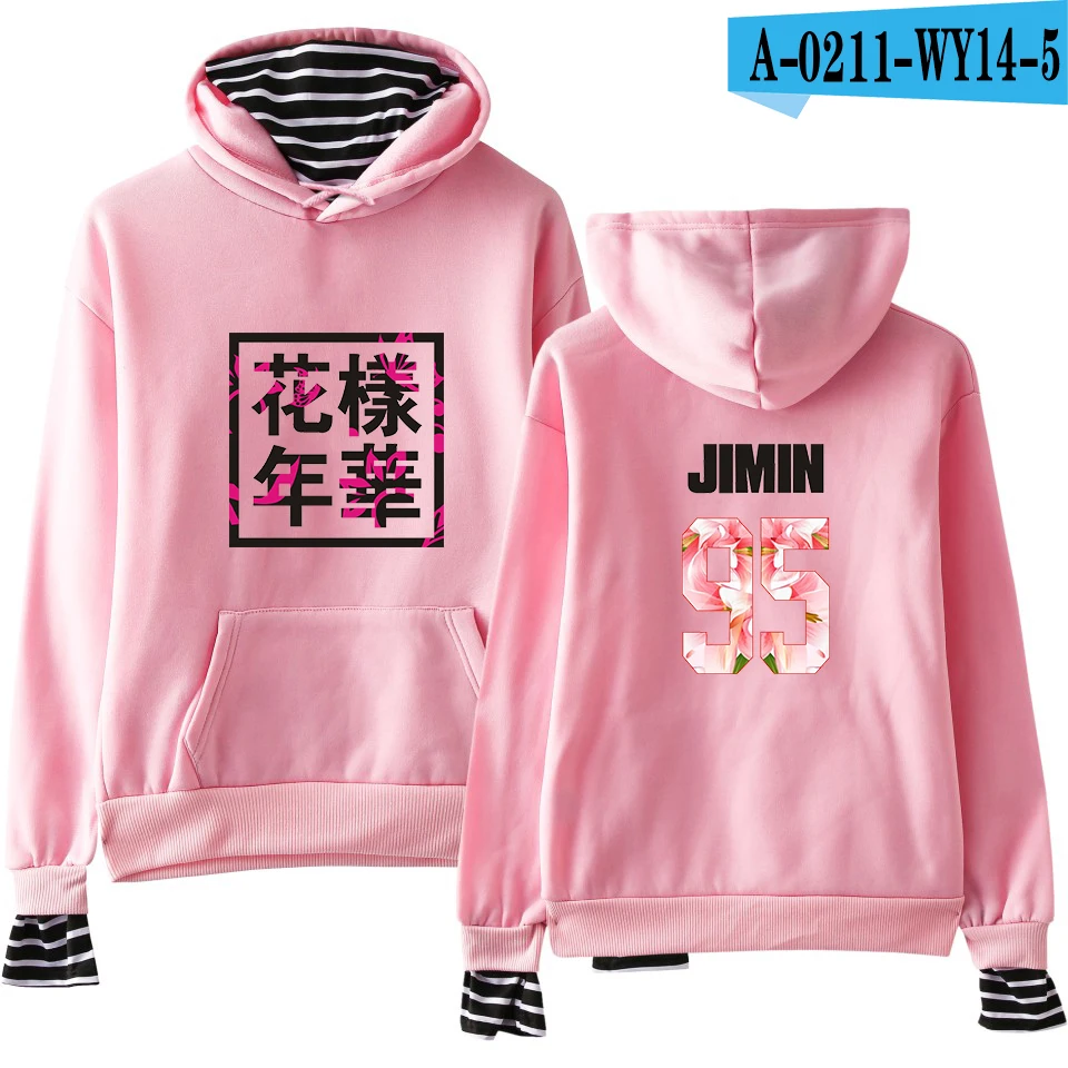 pink Bangtan мальчики JUNG KOOK JIN V пуловер кепка хип хоп Kpop Harajuku одежда поддельные две части толстовки кофты для женщин/мужчин kpop - Цвет: pink