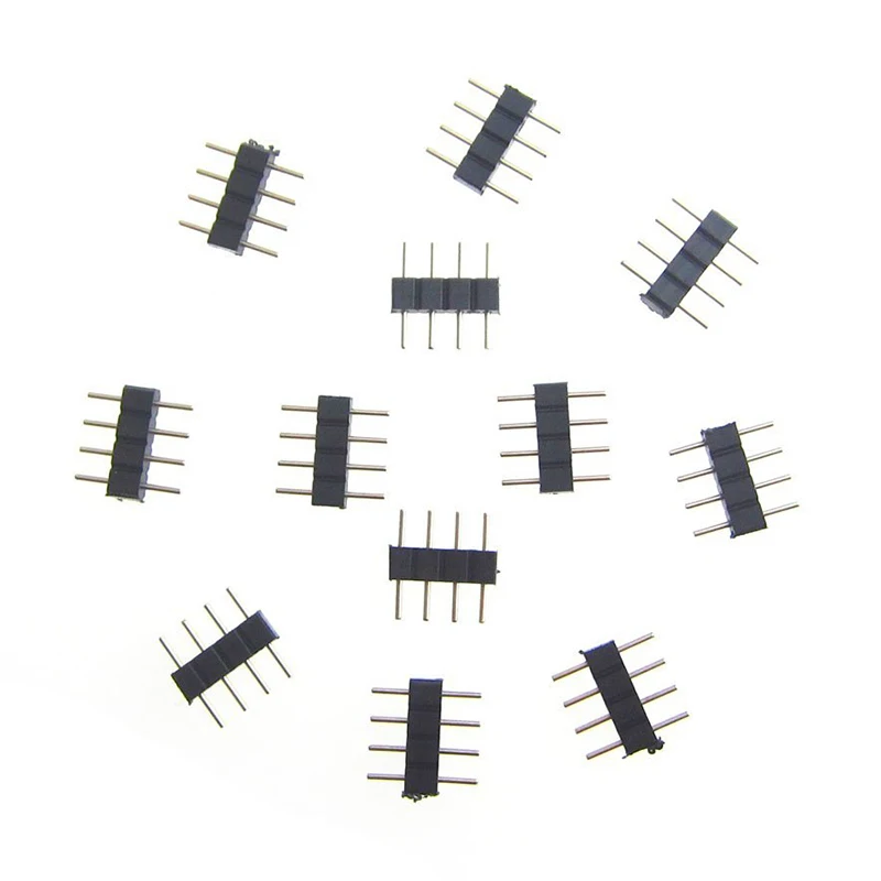 

LED 4pin RGB connector 4 pins needle male type double 4pin DIY small part For LED SMD RGB 5050 3528 Strip Wholesale 30pcs