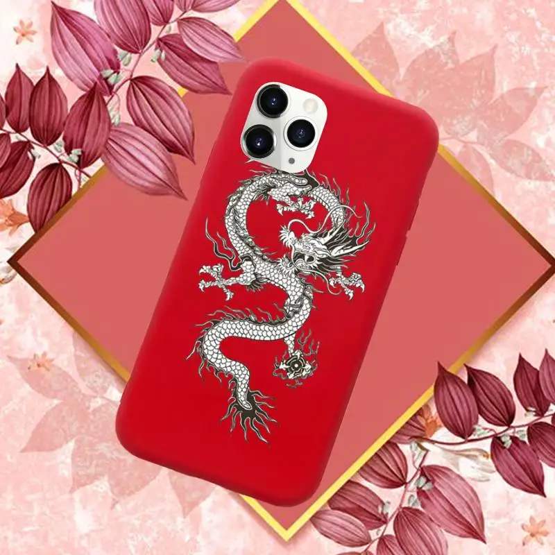 

Dragon Phone Case Red Candy Color for iPhone 11 12 mini pro XS MAX 8 7 6 6S Plus X SE 2020 XR