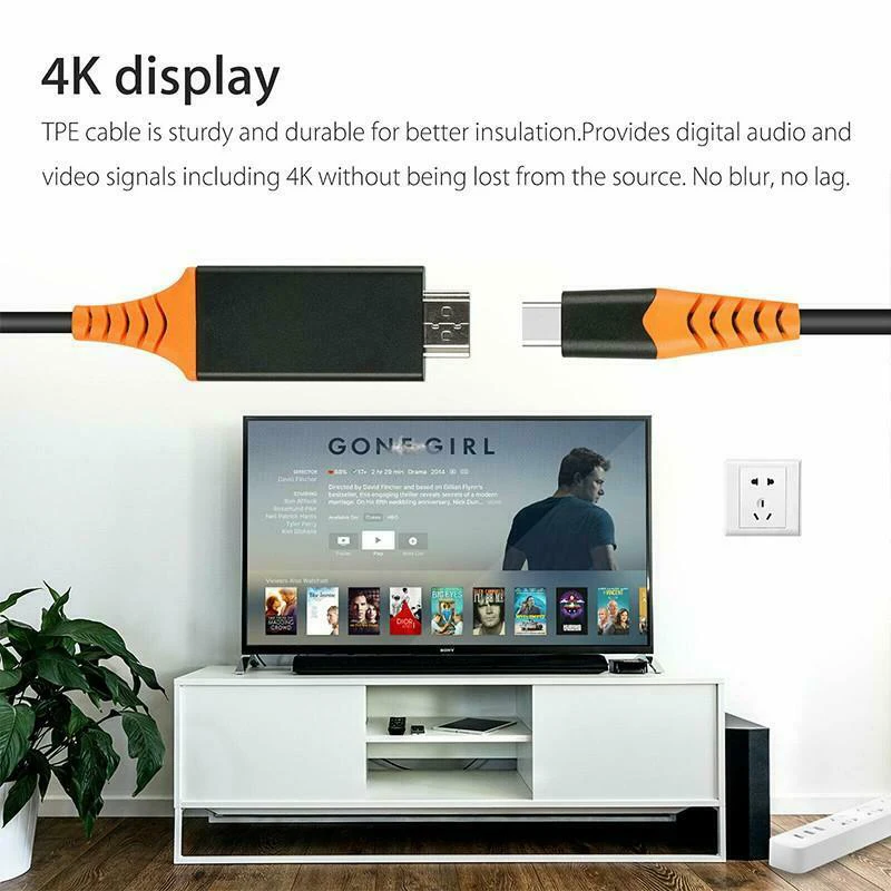 Type C USB к совместимому с HDMI HDTV 4K кабель для Samsung тетрадь Galaxy Note HUAWEI MateBook Microsoft 950 950XL HTC