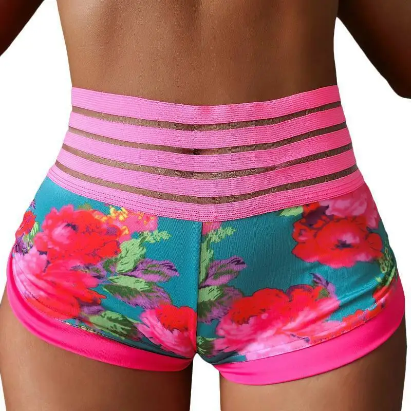 Vrouwen Hoge Taille Bloemen Yoga Hot Shorts Workout Butt Lift Booty Gym Sport Broek Vrouwen Hoge Taille Bloemen Yoga Hot Shorts Workout Butt Lift Booty Gym Sport Broek