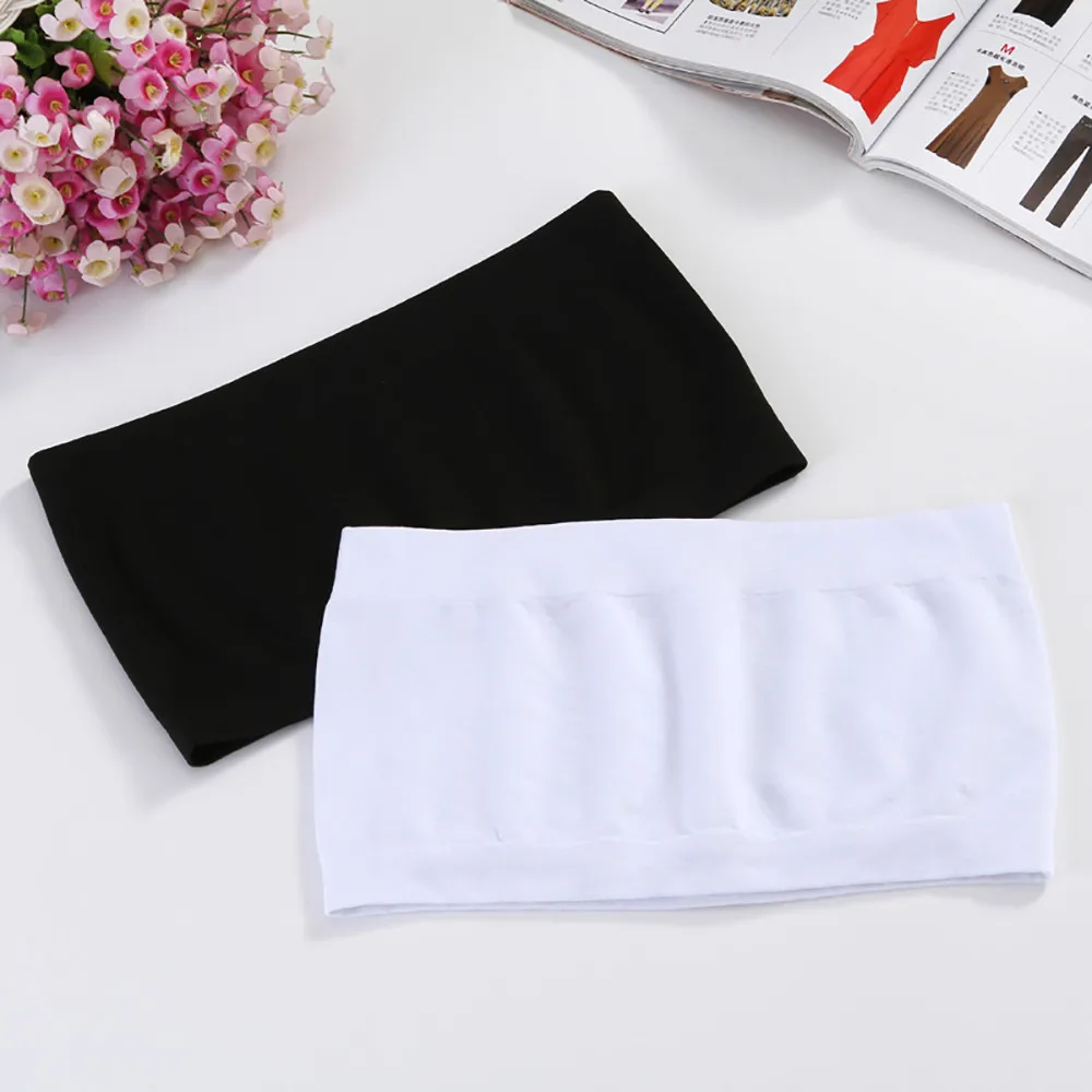 Женский Бесшовный Бюстгальтер-бандо без бретелек с мягкими чашечками однотонный