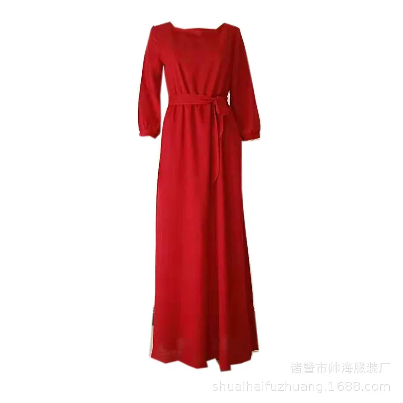 

Сезон осень-лето макси платья с длинным рукавом размера плюс платья для женщин пикантные завязки Элегантный Boho Vestido повседневные Клубное пр...