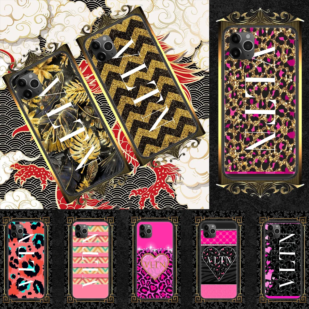 

Fashion brand Valentinoes-compatible Phone Case Cover Hull For iphone 5 5s se 2 6 6s 7 8 12 mini plus X XS XR 11 PRO MAX black