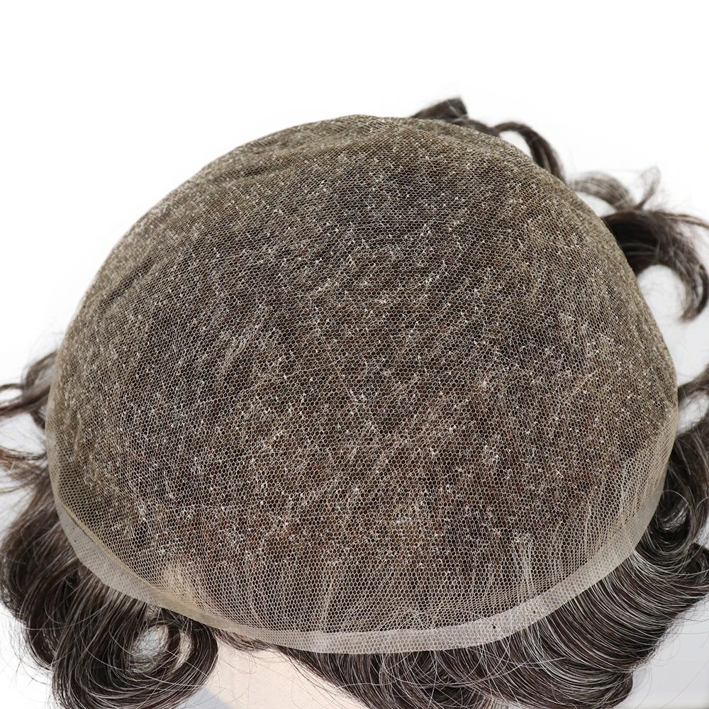 YY парики #3 40% серые человеческие волосы для мужчин s Toupee индийские Remy Волосы
