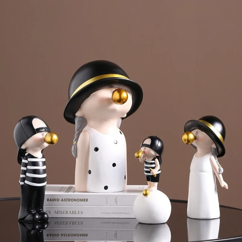 

Nordic Home Decor Children Model Sculpture Decoration Modern Living Room Bedroom Decor Christmas Holiday Birthday Kids Gift