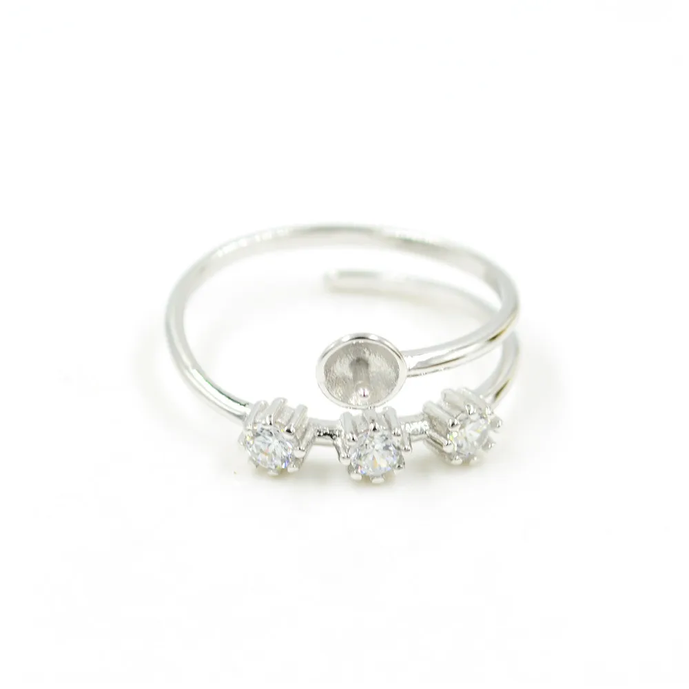 S925 Стерлинговое Серебро Элегантные двухслойные жемчужные бусины для