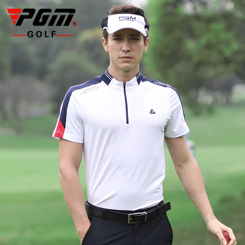 2020 PGM Новая одежда для гольфа мужская футболка с коротким рукавом на молнии