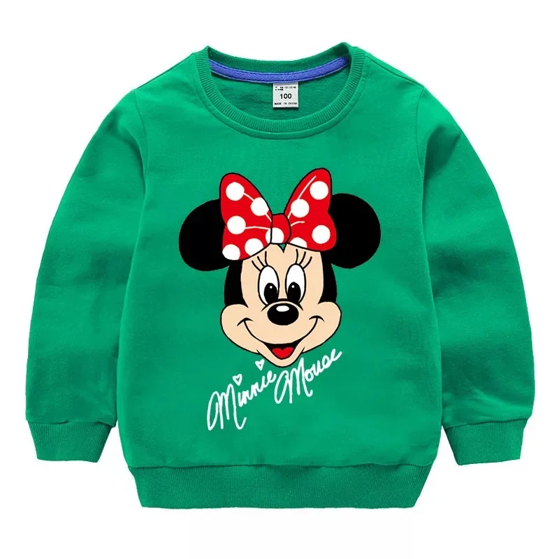 Свитшот с капюшоном для девочек Минни Маусом хлопок весна-осень | Детская одежда