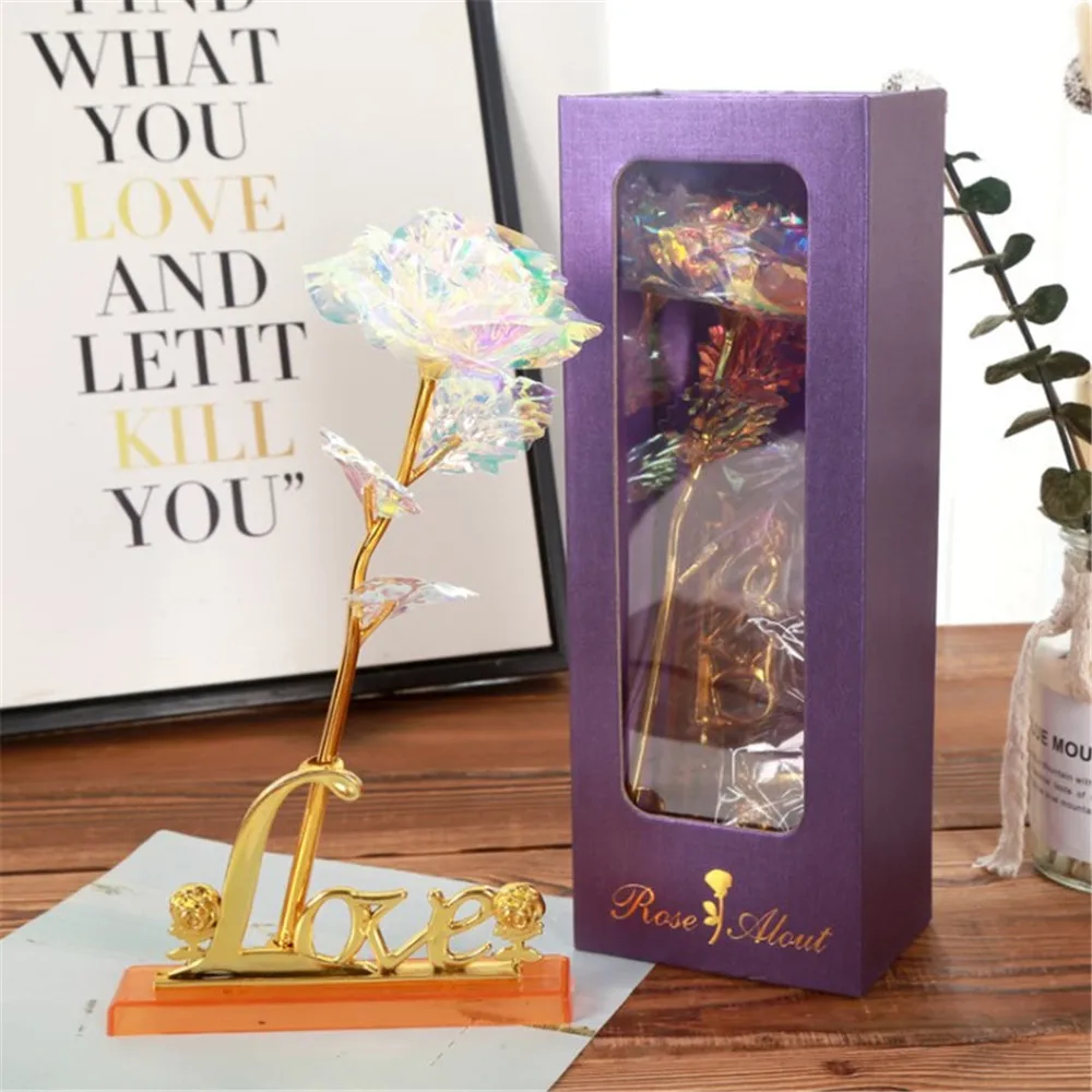 Креативный подарок на день Святого Валентина алюминиевая фольга 24 карата