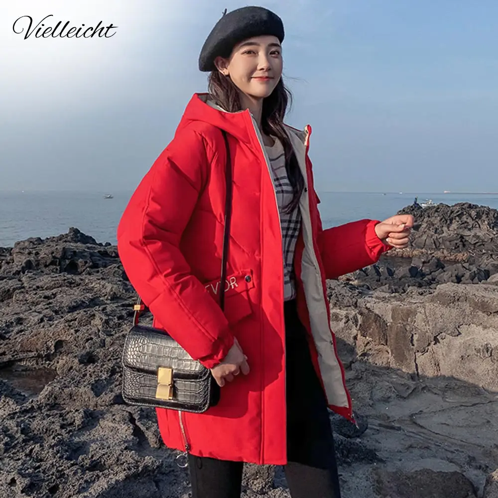 Vielleicht осенне зимняя куртка Женское пальто модная женская с капюшоном женские