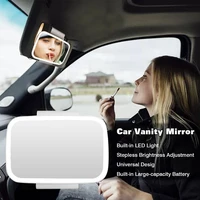 universal led car interior mirror touch switch makeup mirror sun visor high clear interior hd mirror niversal vanity mirror