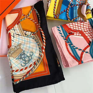 Женский атласный шарф, квадратный шарф Солнцезащитная шаль с короной ручной работы, оптовая продажа