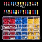 Набор обжимных клемм в ассортименте, комплект соединителей для электрического кабеля, изолированные стыковые соединители с кольцом-вилкой