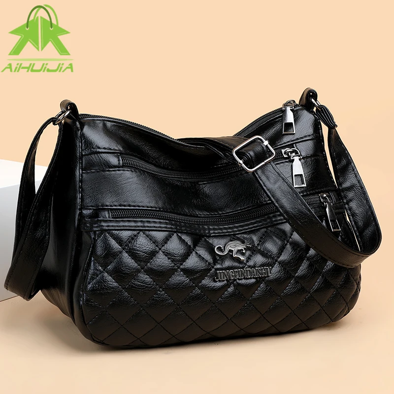 

High Quality Women's Pu Leather Shoulder Bags 2021 New Luxury Casual Crossbody Bag Designer High Capacity Female Handbag Purse