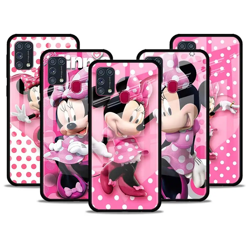 

Minnie Disney Mouse Cute for Samsung Galaxy S21 Ultra A71 A51 4G 5G A91 A81 A41 A31 A21 A11 A01 Tempered Glass Phone Case