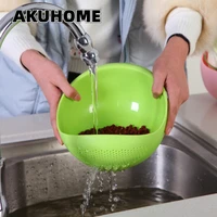 food grade plastic household cleaning vegetables and fruits multi function drain helmet rice cleaner drain basin