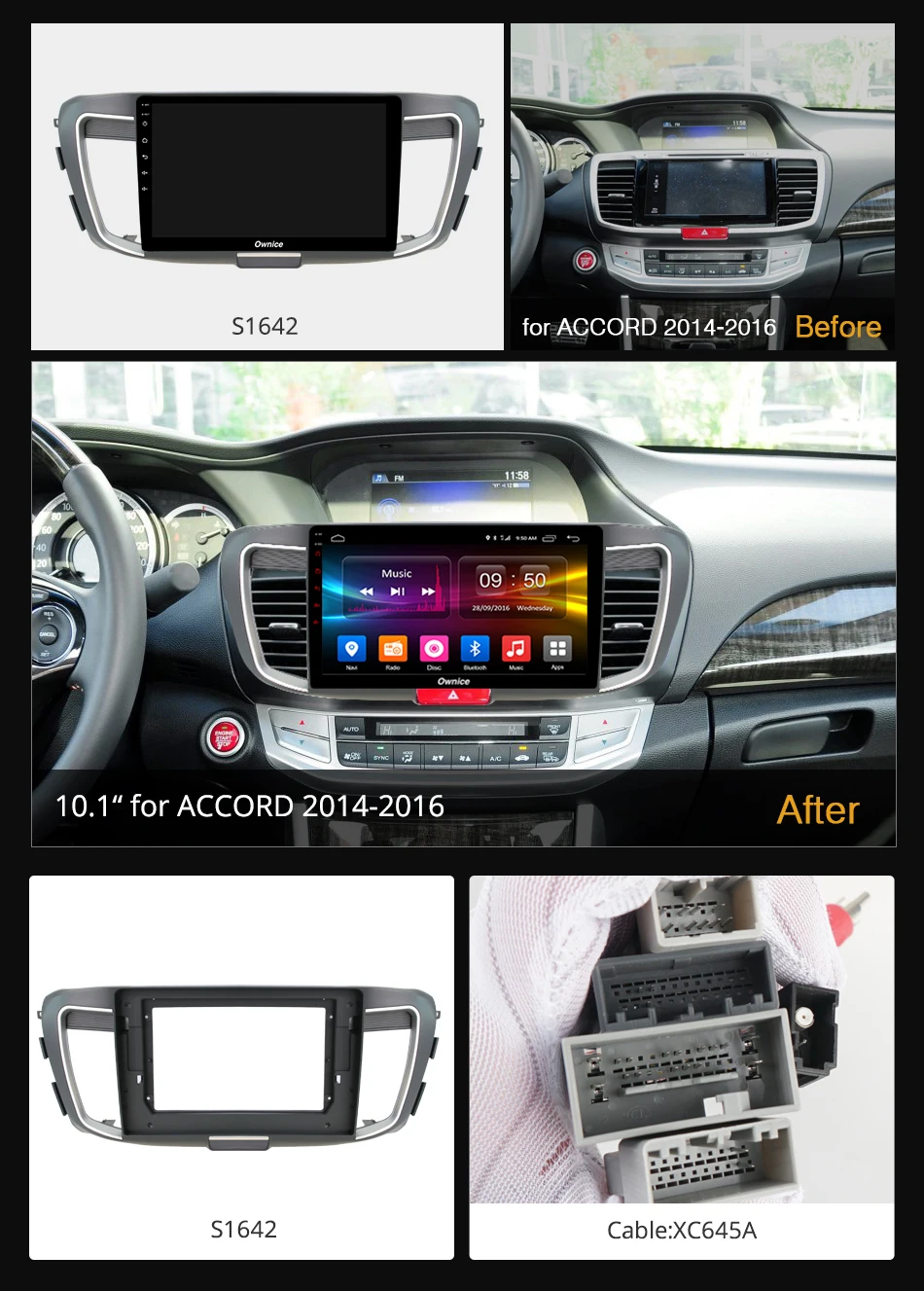 Ownice k3 k5 k6 Android9.0 для Honda ACCORD 2014 2015 2016 4G LTE DSP 360 панорамный оптический автомобильный