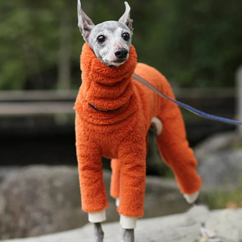 Комбинезон с высоким воротником для больших собак зимний теплый толстый