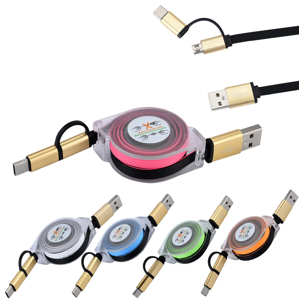 CARPRIE кабель V8 Micro USB Type C Combo мужской выдвижной для передачи данных и зарядки 2020