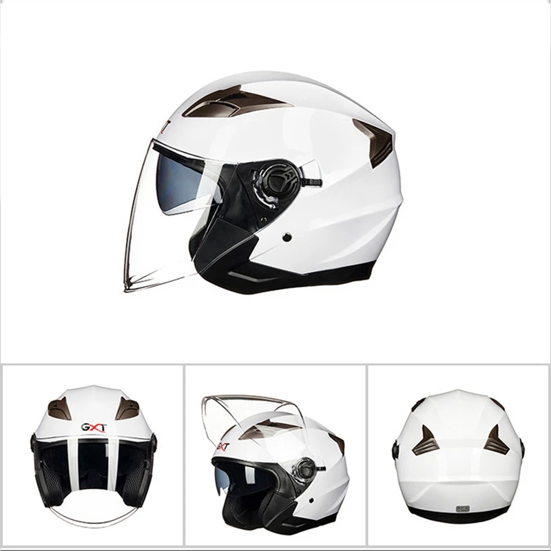 

Four Season Universal Motorcycle Helmet Open Face Dual Lens Visors Moto Helmet For Men Scooter Motorbike Helmet M L XL