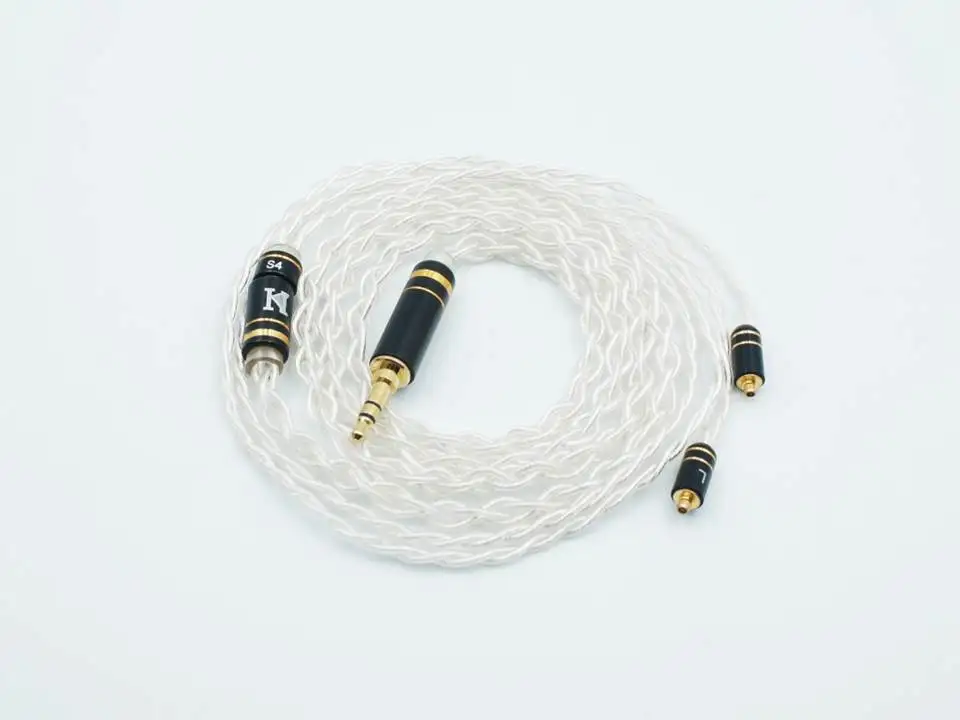 Серебристый Hi Fi кабель для наушников is Audio S4 4 нити 63 ядра OCC IEM|Аксессуары