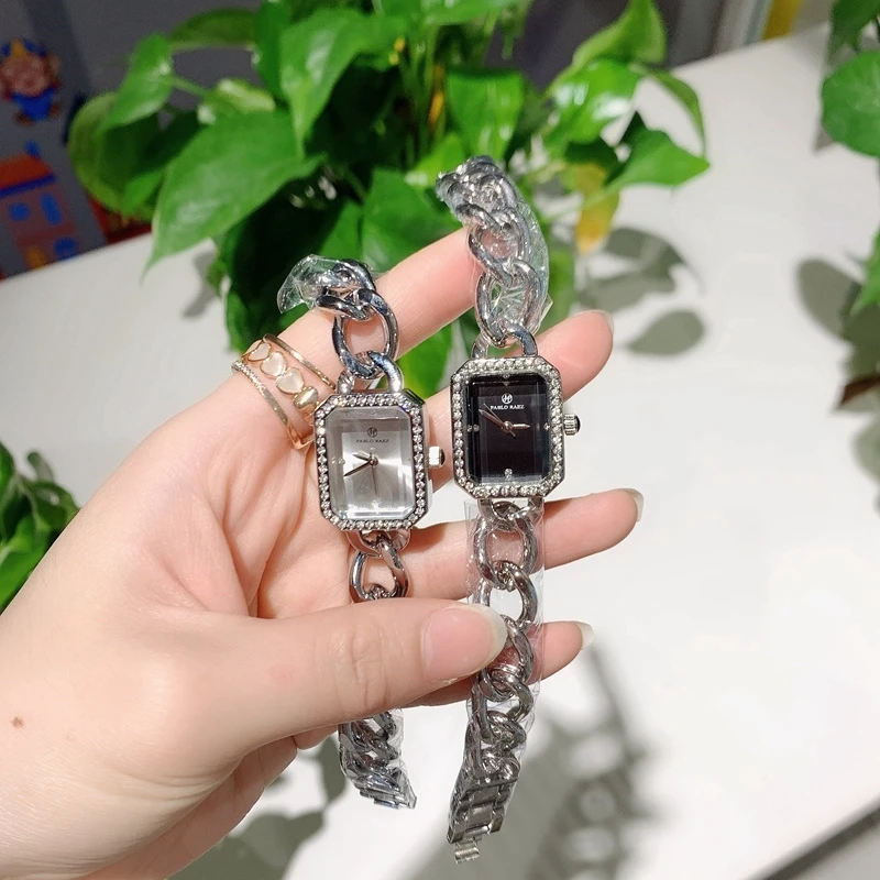 Часы женские квадратные кварцевые из стали | Наручные часы