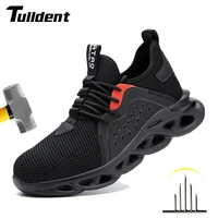 men safety shoes steel toe cap boots breathable casual sneakers outdoor tennis with indestructible work boots