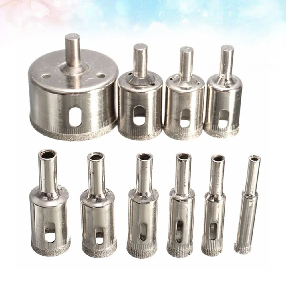 

10pcs Hole Drill Metal Practical Simple Useful Core Drill for Glass Ceramics Floor Tiles (3-50mm)