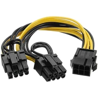 10 pcs 6 pin to dual pcie 8 pin 62 image card pci express power adapter gpu vga y splitter extension cable mining