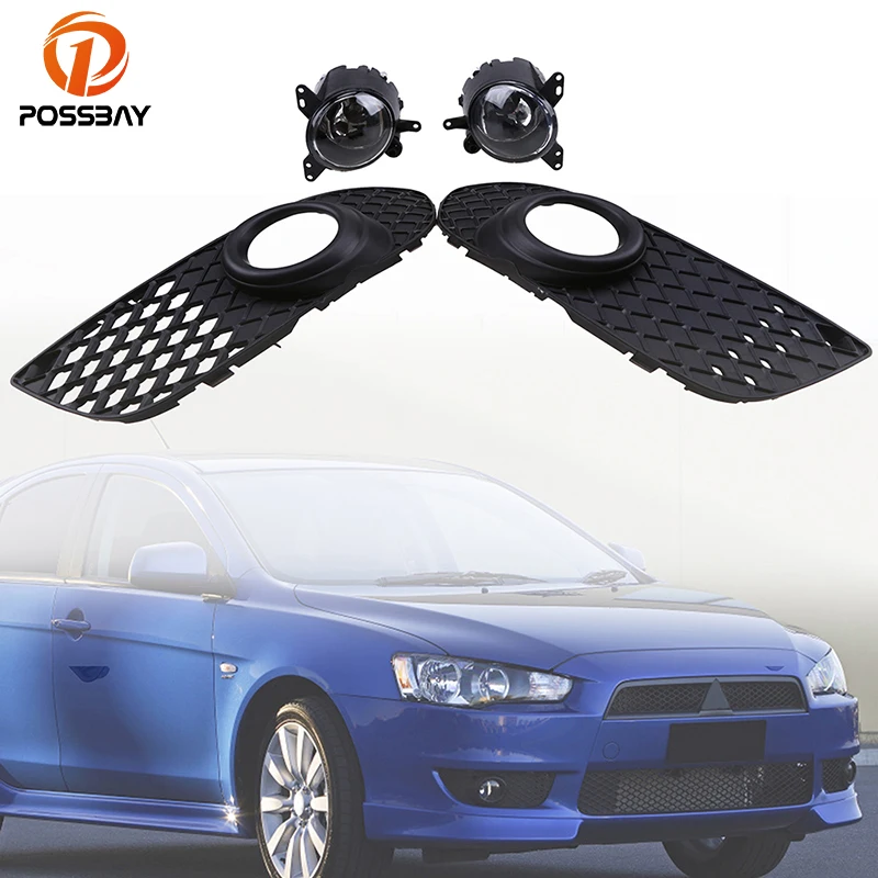 Автомобильные Галогенные Противотуманные фары POSSBAY в сборе для Mitsubishi Lancer 2008 2014