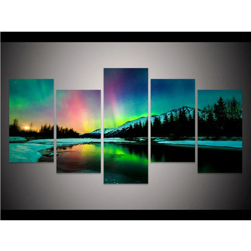 5 шт. мозаика полная Алмазная вышивка красочные Aurora Borealis картина вышитая бисером