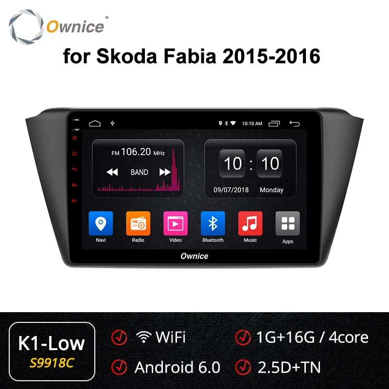 S9918 K1-Low Ownice K1 K2 K3 K5 K6 Восьмиядерный Android 9,0 360 Pano ram Автомагнитола gps Navi плеер для Skoda Fabia 2 Гб ram 32 Гб 4G LTE - Цвет: S9918 K1-Low