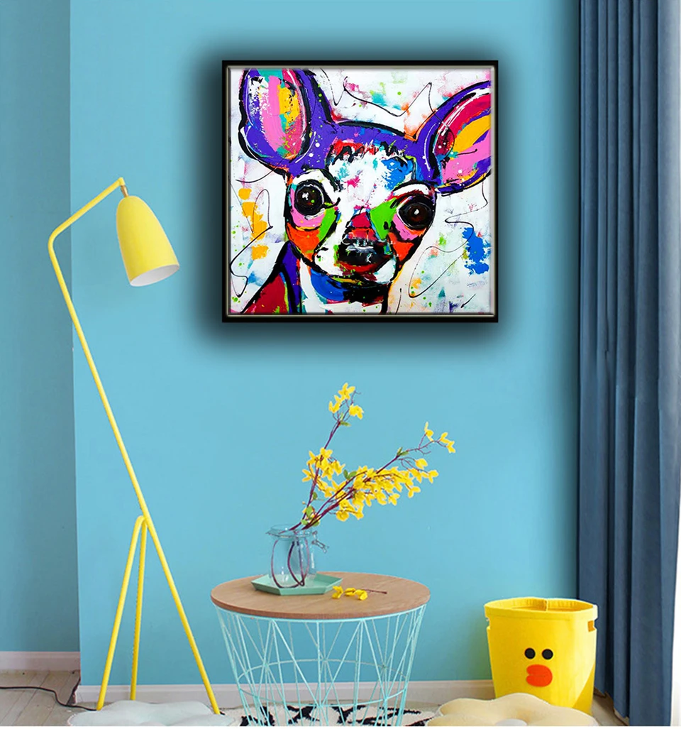 

5D Diy Diamond Mosaic Colored Dog Animals Diamond Painting Drawing Full Square Round Drill Diamond Embroidery Cross Stitch Decor