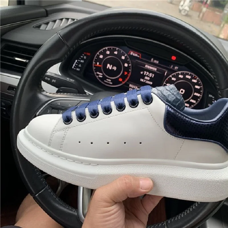 Лучшая версия коллекция 2019 года белые туфли из натуральной змеиной кожи с