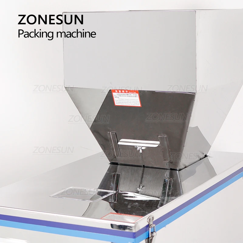 ZONESUN 20-5000g Vibration Coffee Bean Tea Bag Sachet Powder Pouch Semi Automatic Racking Weighing Filling Machinery