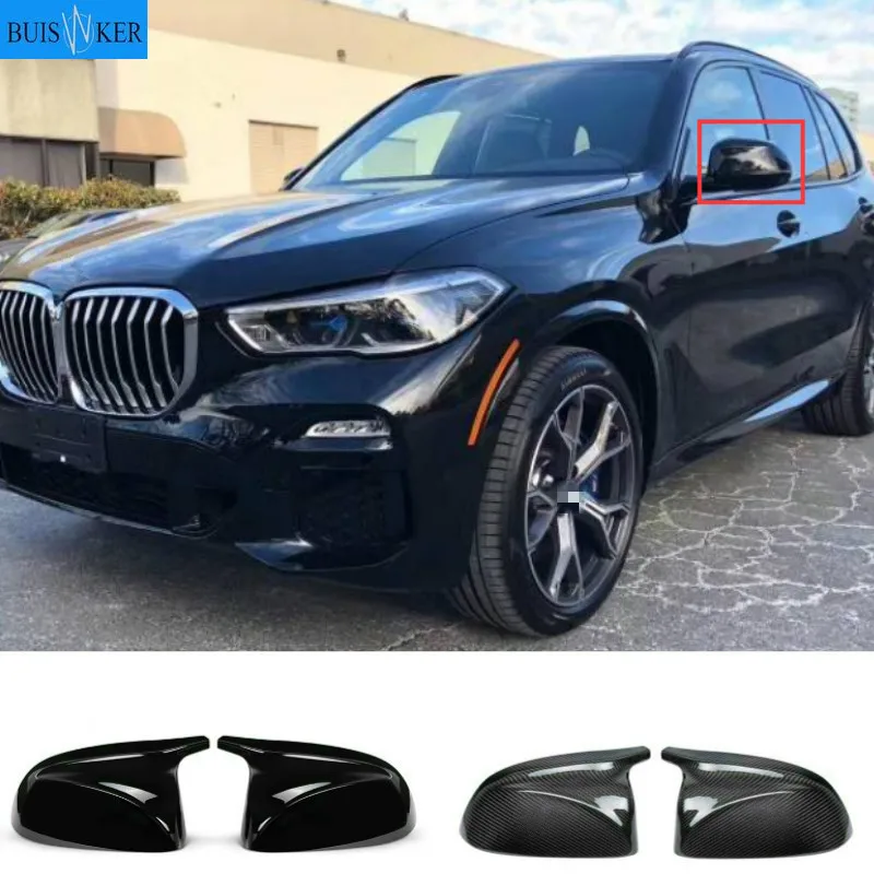 

2 шт. глянцевые черные зеркала заднего вида, чехлы для BMW X3 G01 X4 G02 X5 G05 X7 G07 2018 Up