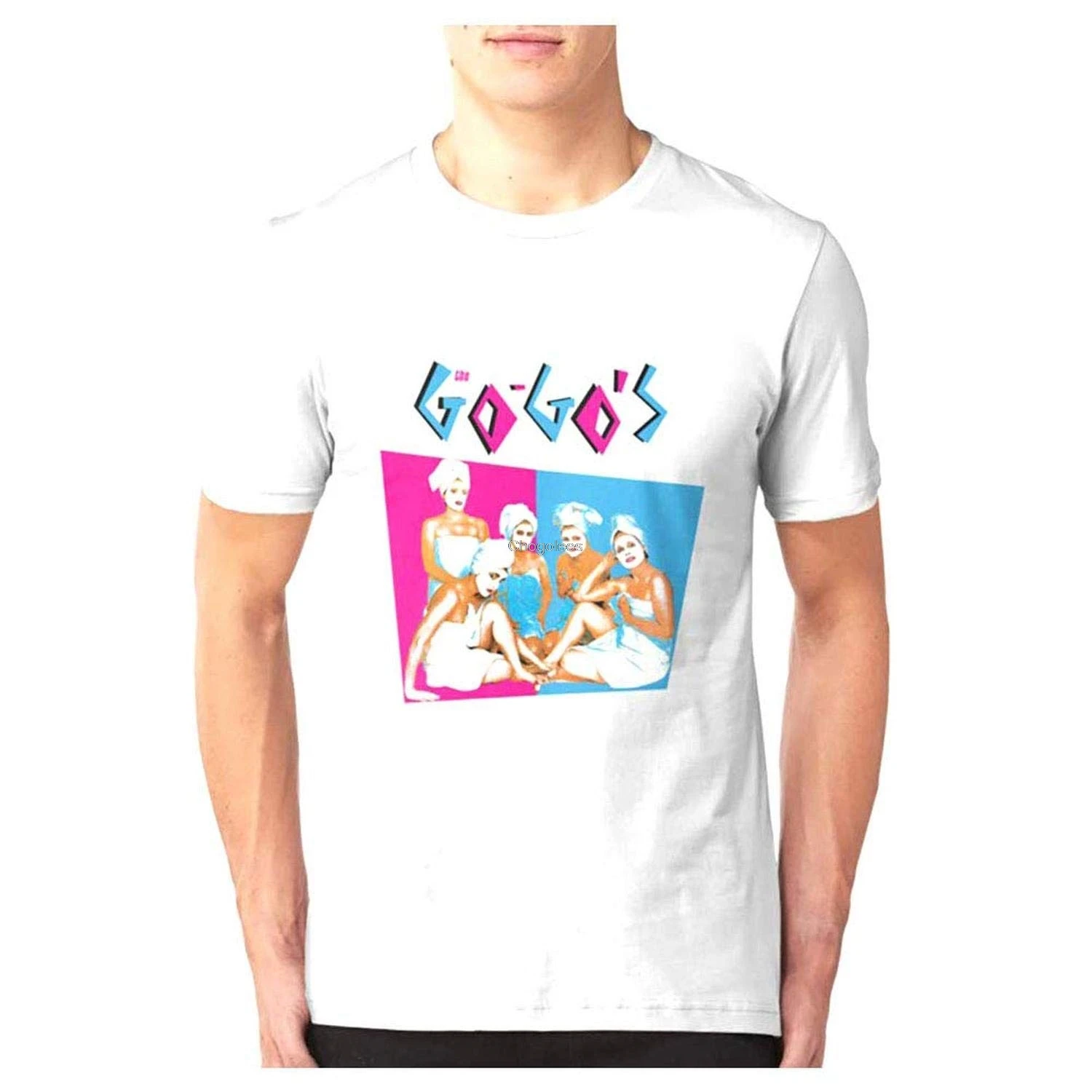 Облегающая футболка унисекс The Go Gos подарок для мужчин и женщин черная DMN103 |