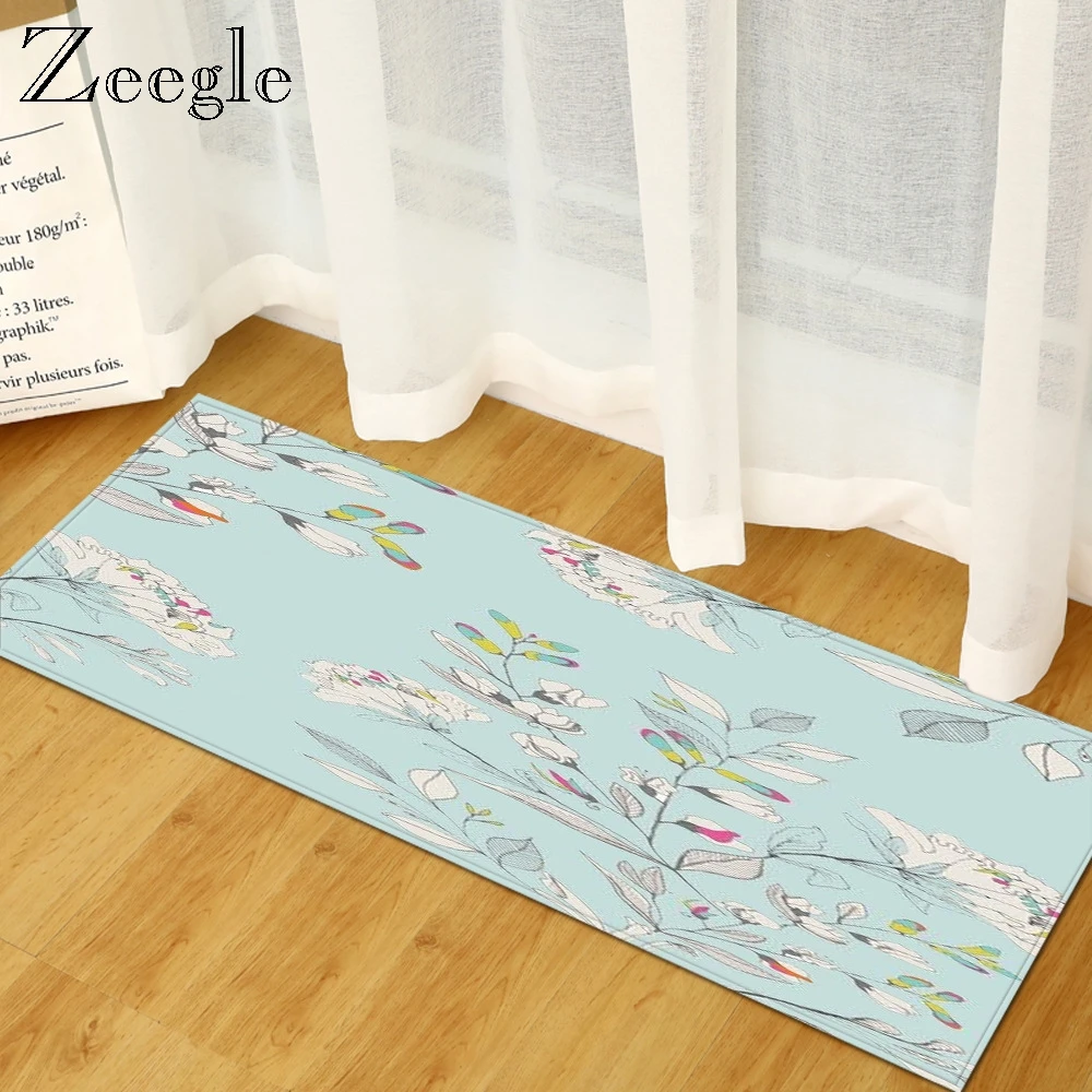 

Zeegle Carpet Anti-slip Bathroom Doormat Kitchen Rug Living Room Floor Rug Absorbent Hallway Carpet Flannel Bedside Carpet Mat